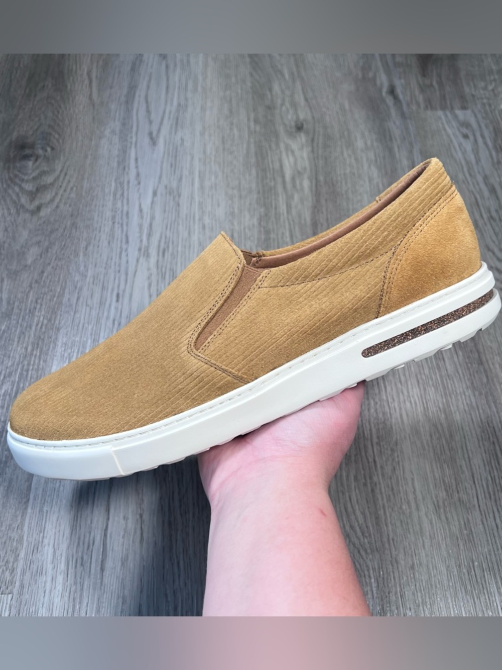 Birkenstock Oswego Mens Canvas Suede Shoes Size 13 /46 EU Regular Fit Cork Brown